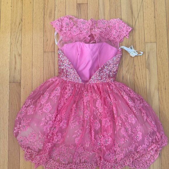 Sherri Hill Pink Lace & Sequin Short Dress – Size Small – Made in China - New - Picture 2 of 15